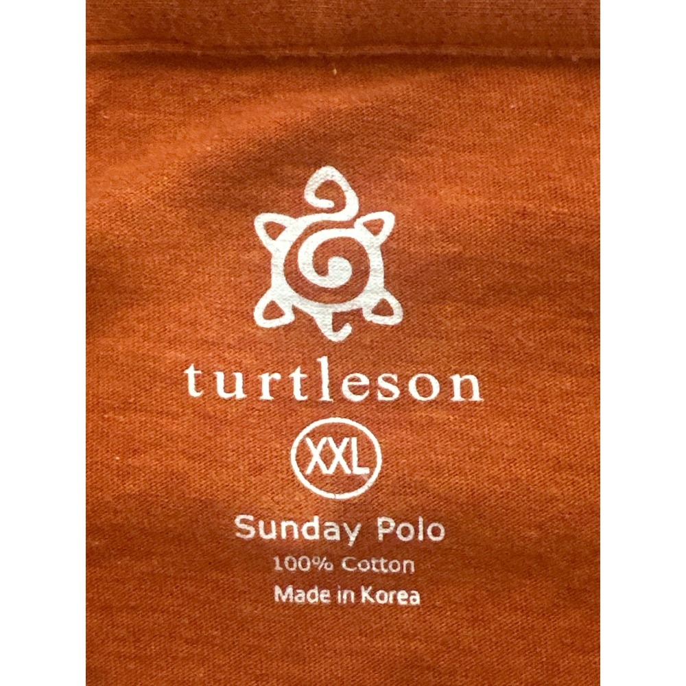 Turtleson Sunday Polo Mens XXL Burnt Orange Long Sleeve Longhorn Golf Club Cotto - Picture 7 of 10